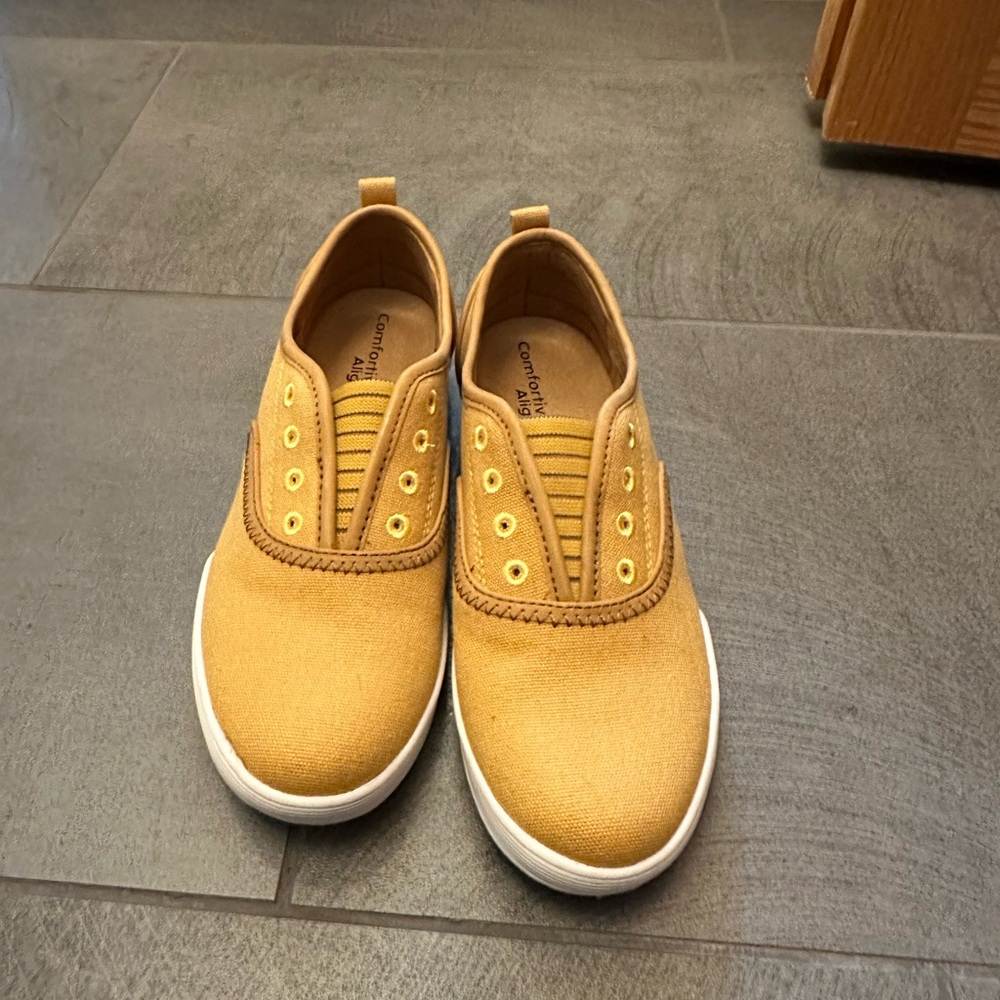 Comfortiva Yellow Slip On Sneakers